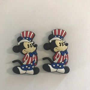 Inspired Mickey Mouse (rubber) July 4th earrings